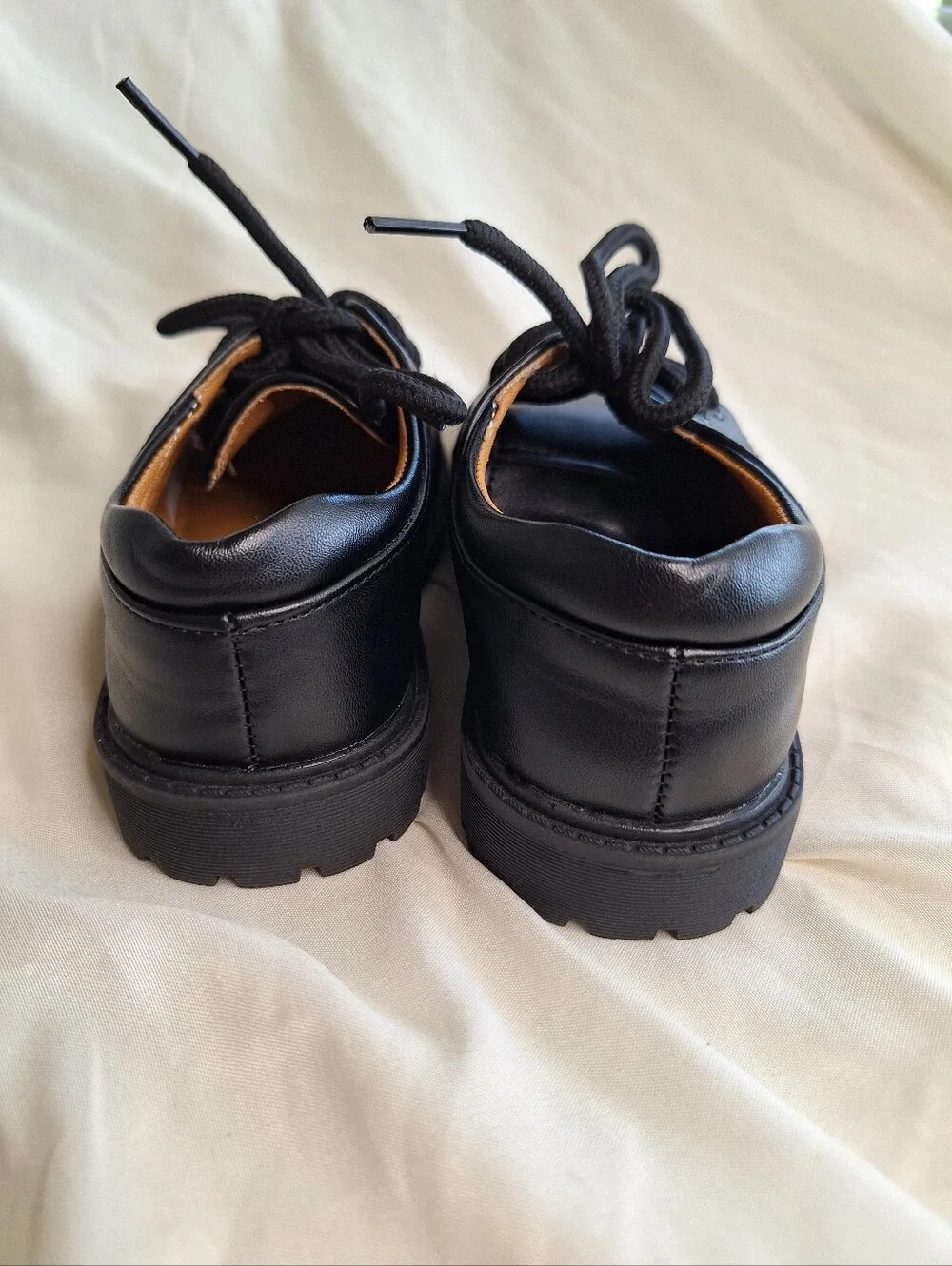 Toddler Kids Classic Black Lace-Up Dress Shoes Size 27/10